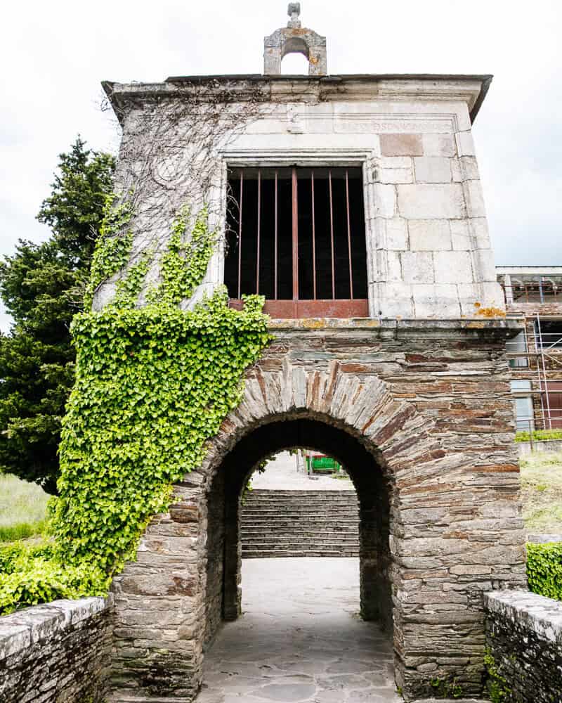 City gate Portomarin in Galicia.