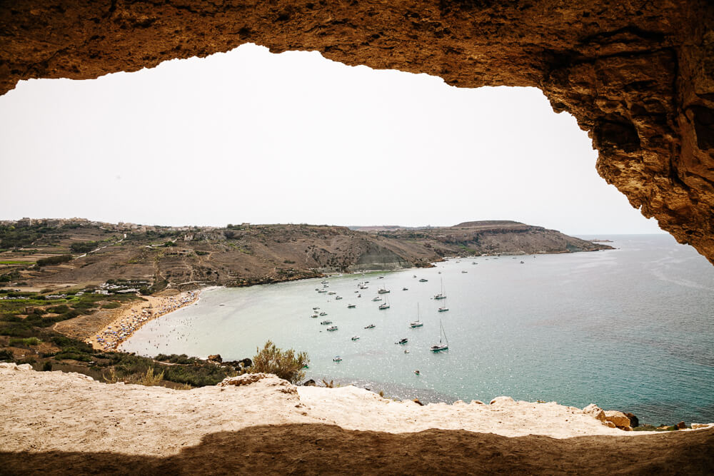 The Tal-Mixta Cave is one of the top things to do in Gozo that definitely should not be missed. This cave, located on a mountain, offers the best view of Ramla Bay. 