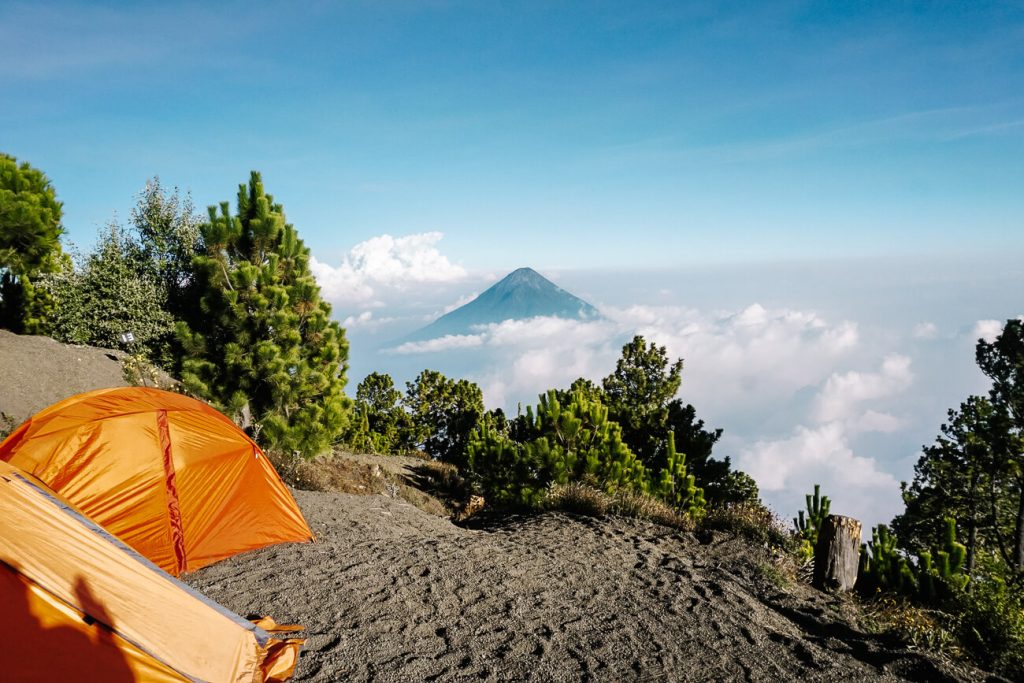 The campsite of the Acatenango volcano hike