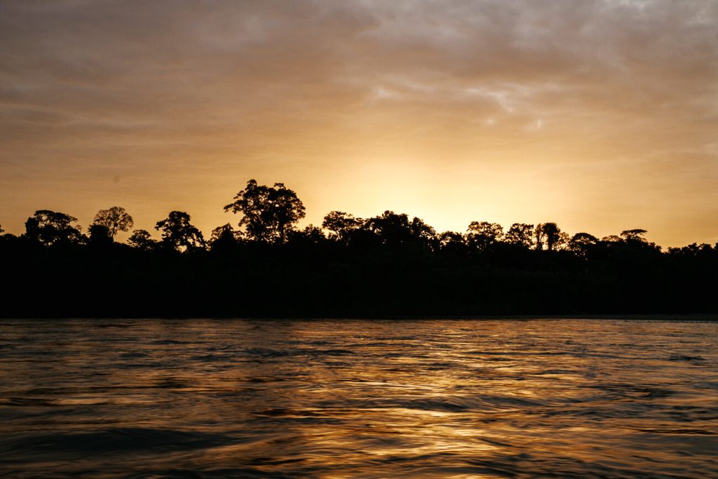 Sunset at Tambopata Reseach Center Amazone Peru.