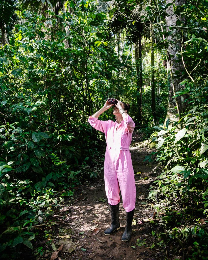 Deborah on tour with Rainforest Expeditions in Tambopata - the jungle of Peru.