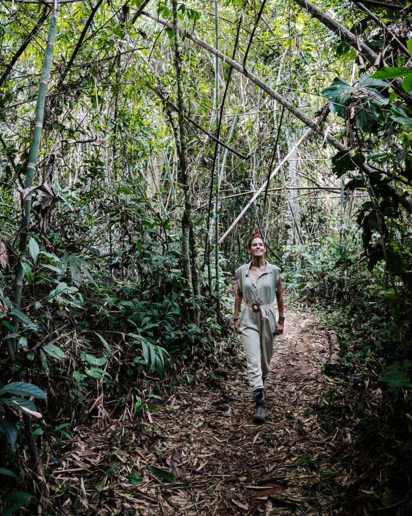 Deborah in Tambopata Research Center jungle lodge, Amazon rainforest of Peru, by Rainforest Expeditions.