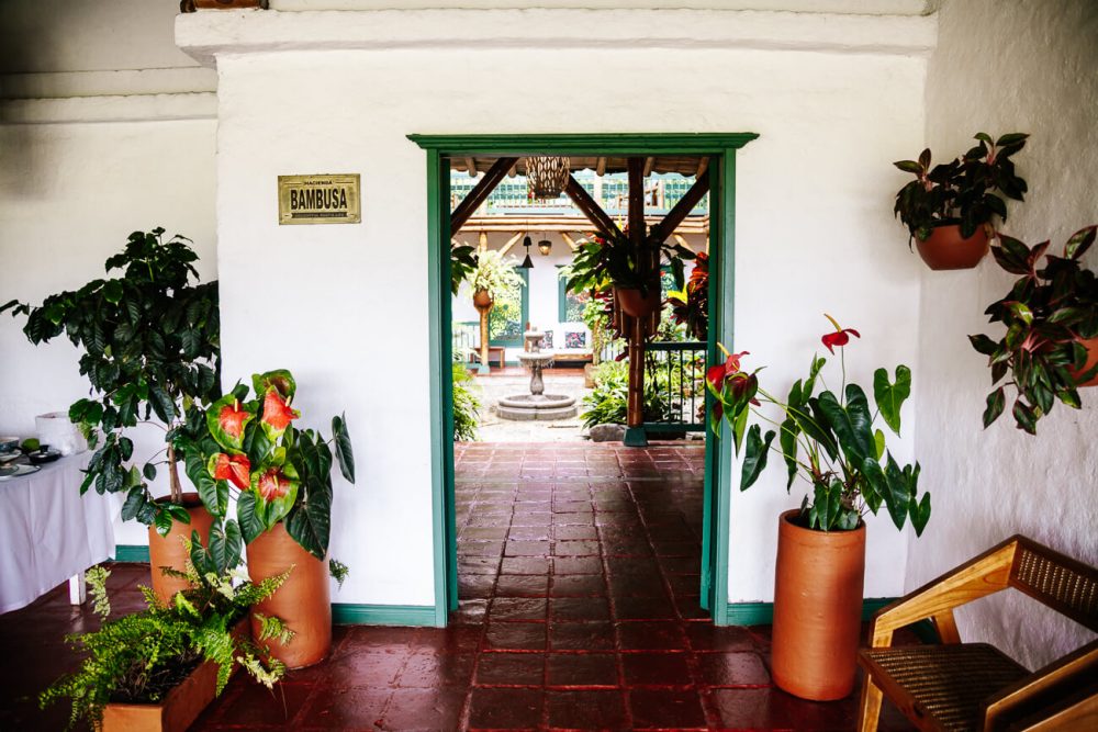 interior with flowers at Hacienda Bambusa