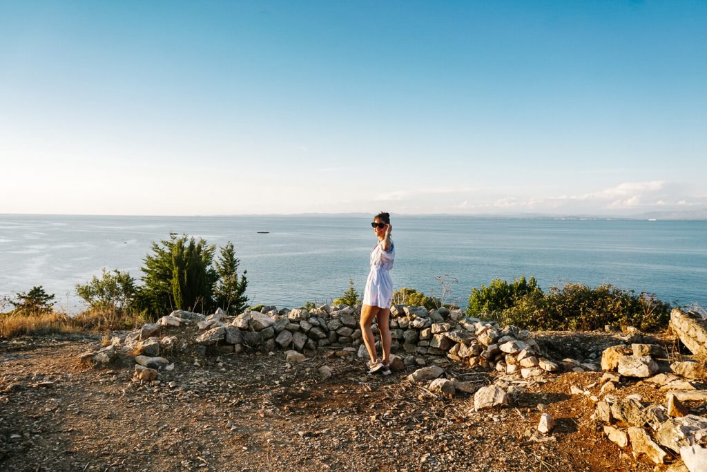 deborah at viewpoint Fort George on Vis island