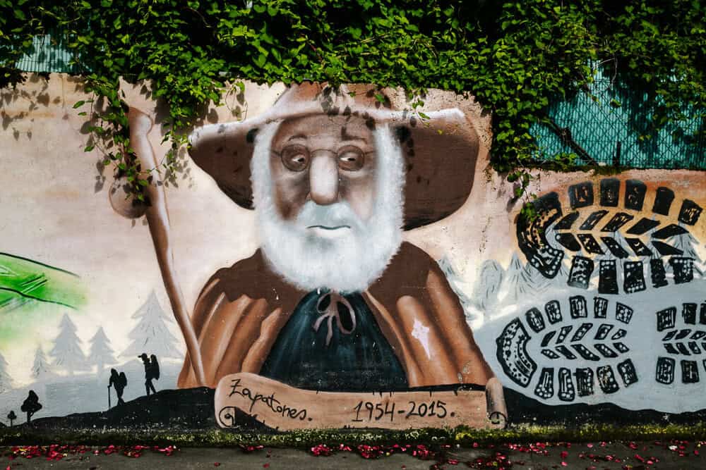 Streetart of a pilgrim.