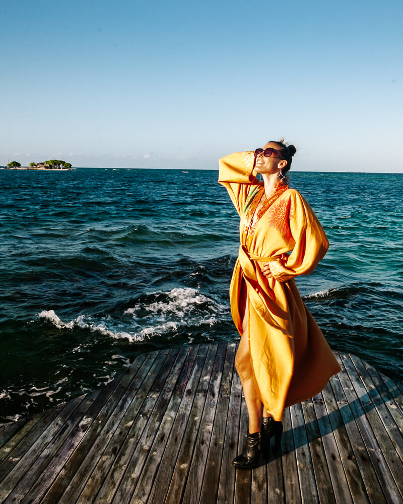 Deborah at Rosario Islands in Colombia.