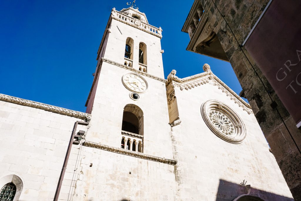 clock tower in Korcula Croatia