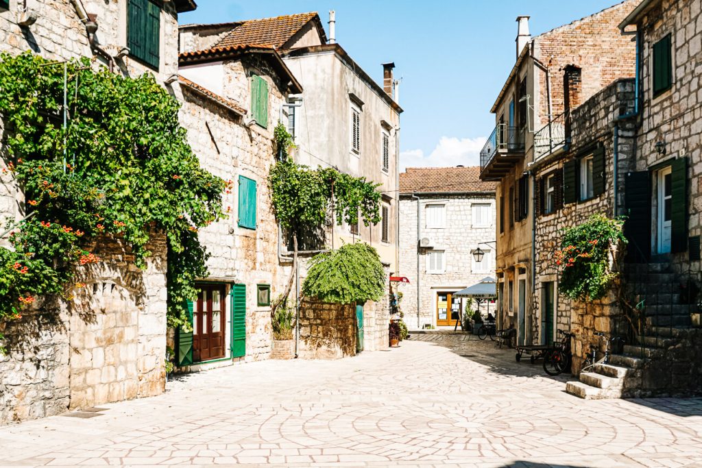 square in Stari Grad, along the Dalmatian coast of Croatia