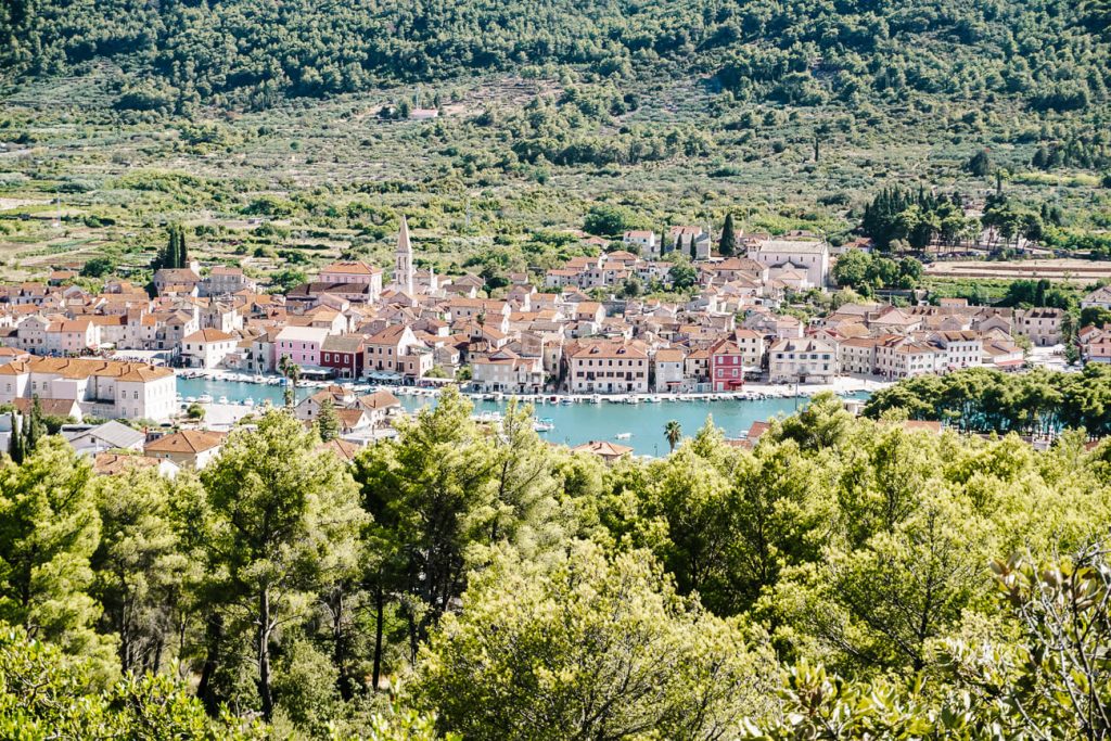 view frrom Glavica hill in Stari Grad in Hvar Croatia