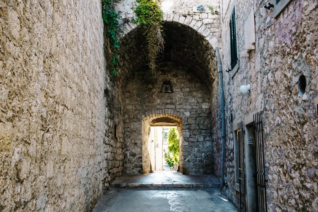 church tower in Hvar, along the Dalmatian coast of Croatia