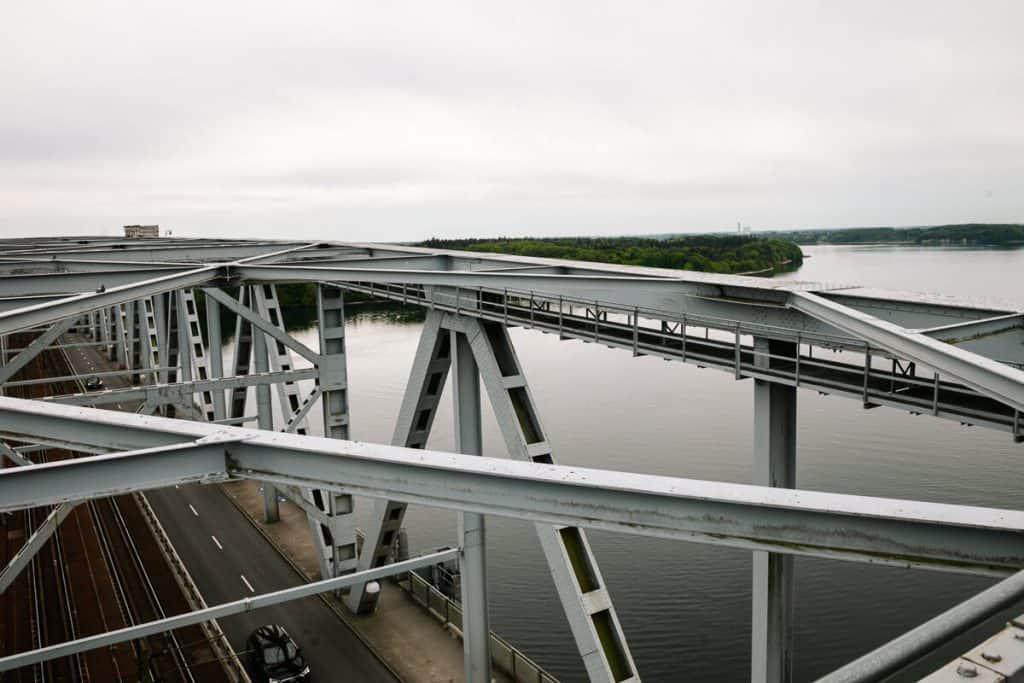 During a Bridgewalking tour, you walk at a height of 60-meters on top of the Old Little Belt Bridge, which connects the island of Fyn with Jutland.