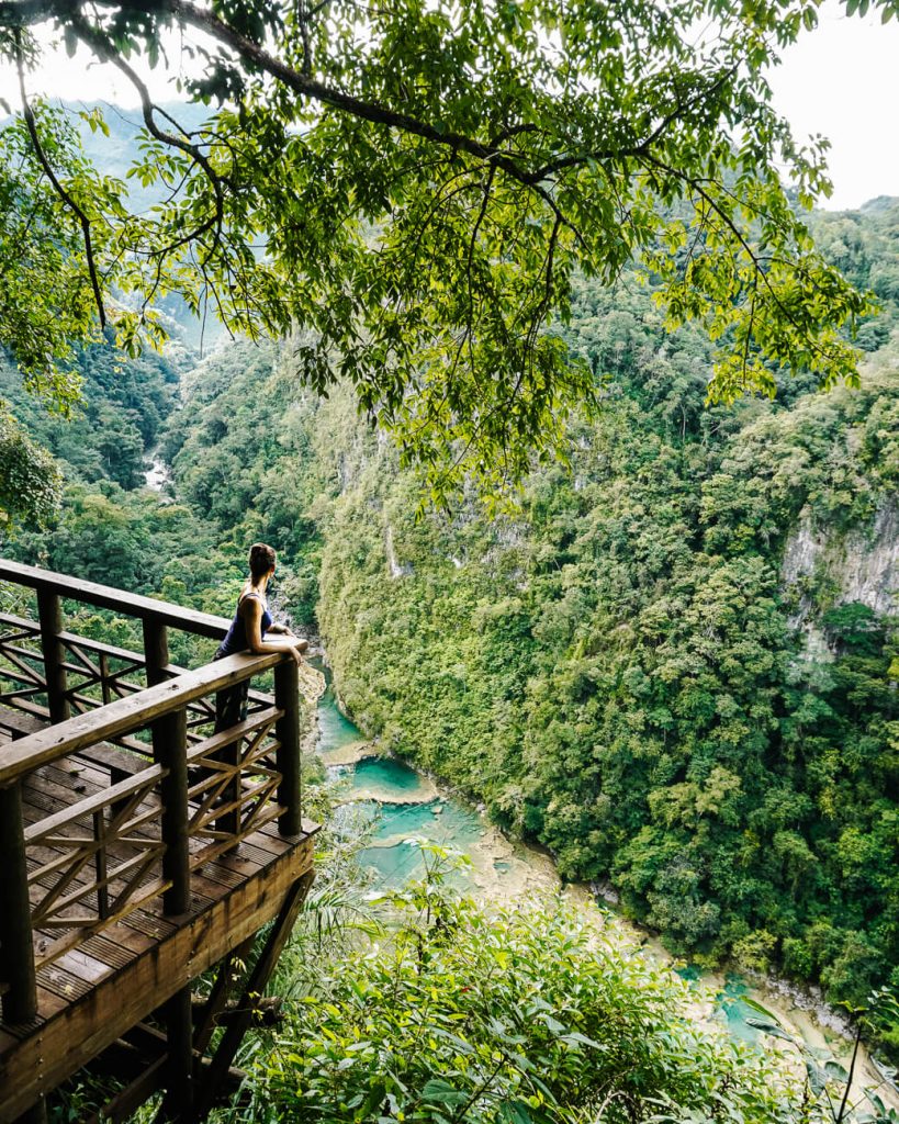 View of Semuc Champey Guatemala.