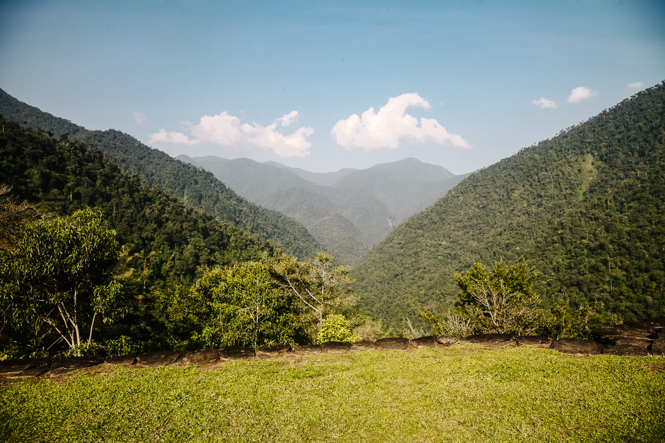 view of jungle and mountains from Lost City in Colombia