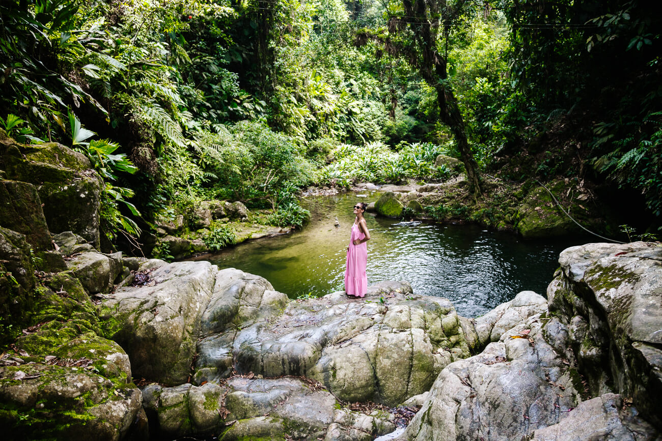 Deborah at waterfall.