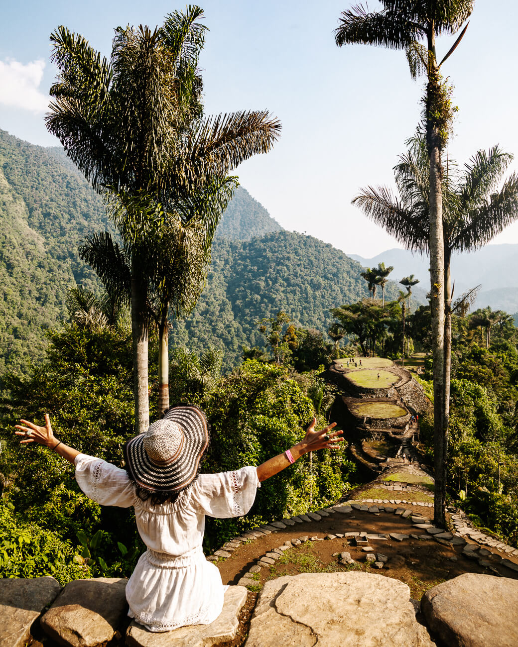 Deborah at iconic viewpoint at Ciudad Perdida