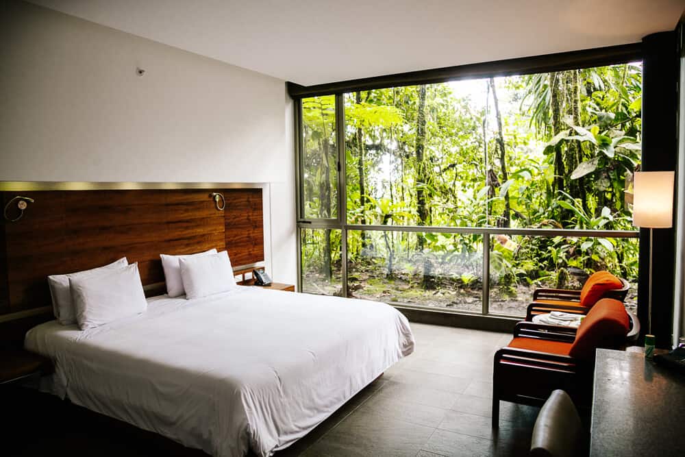 Room in Mashpi Lodge in Ecuador.