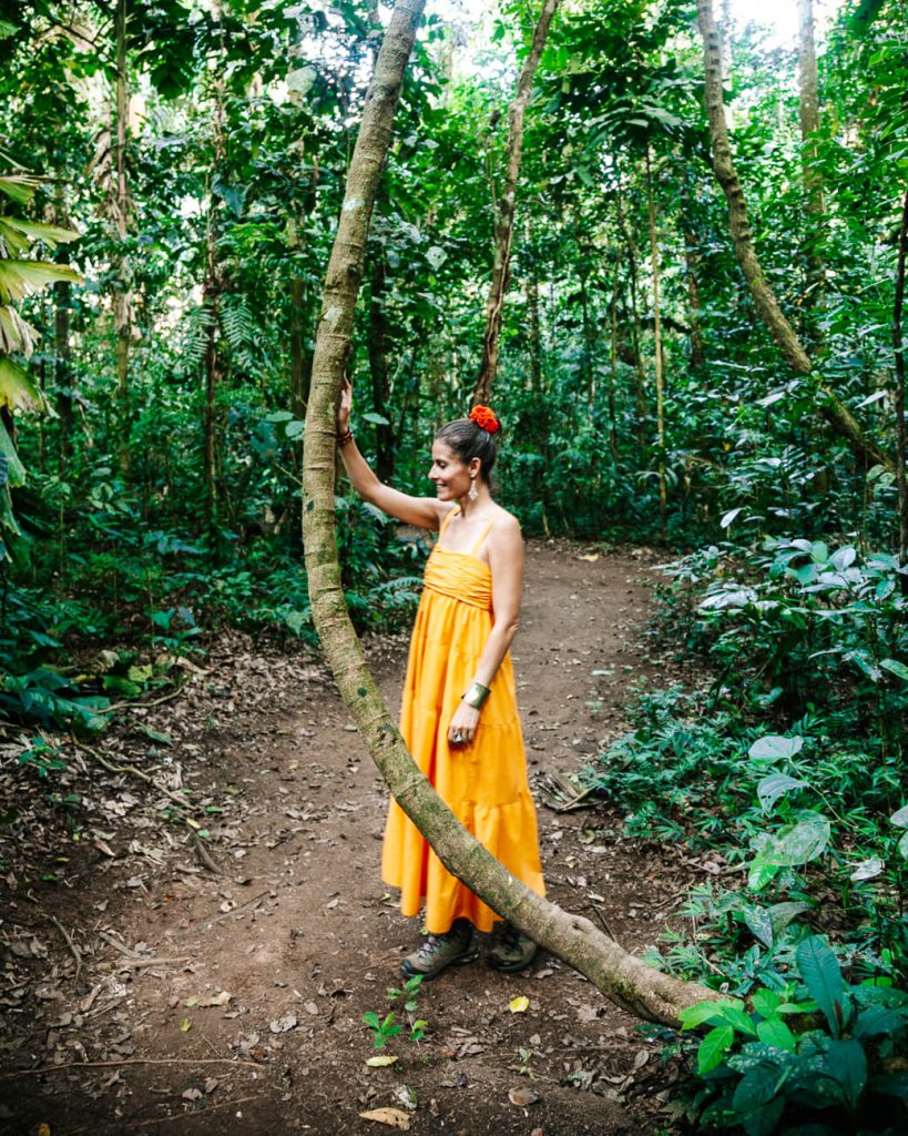 Deborah on the road with Rainforest Expeditions in jungle of Peru.