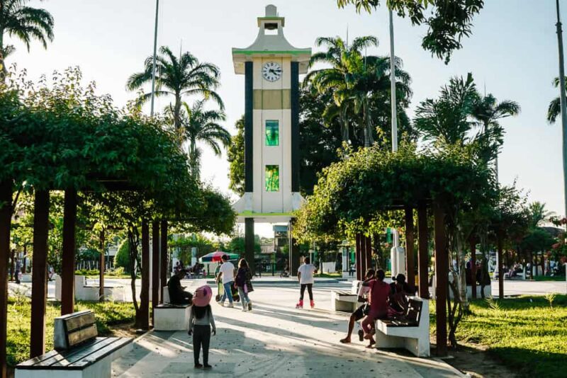 Central square at Puerto Maldonado.