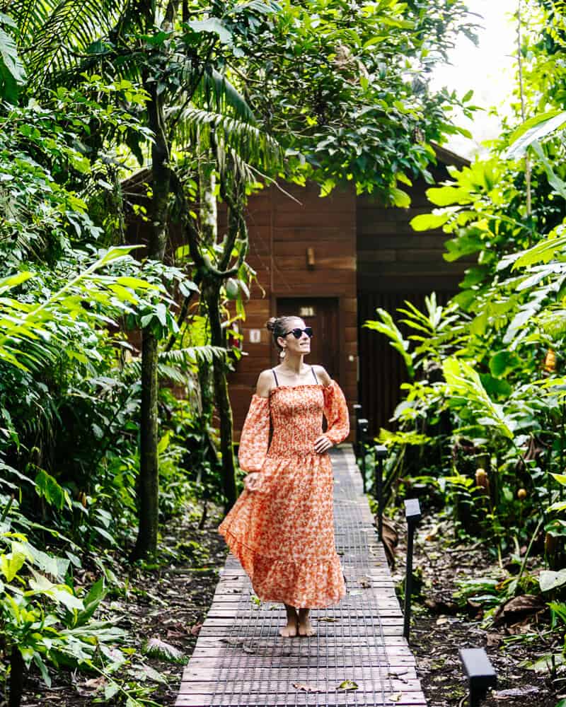 Deborah at Sacha Lodge in Ecuador.