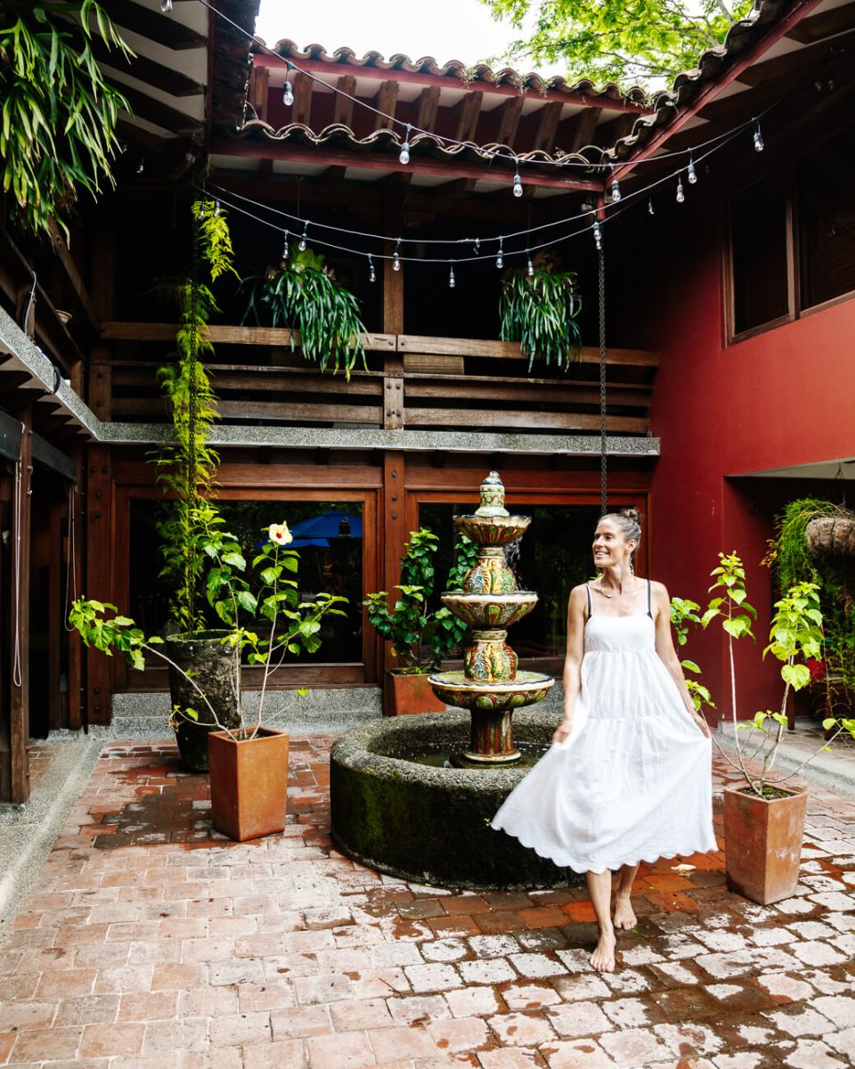 deborah in former finca, nowadays called Sazagua boutique hotel in Colombia