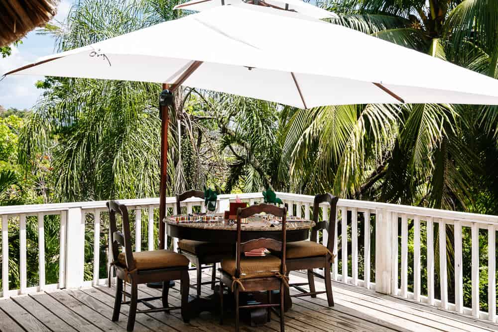 Terrace of Grove House Restaurant in Belize.