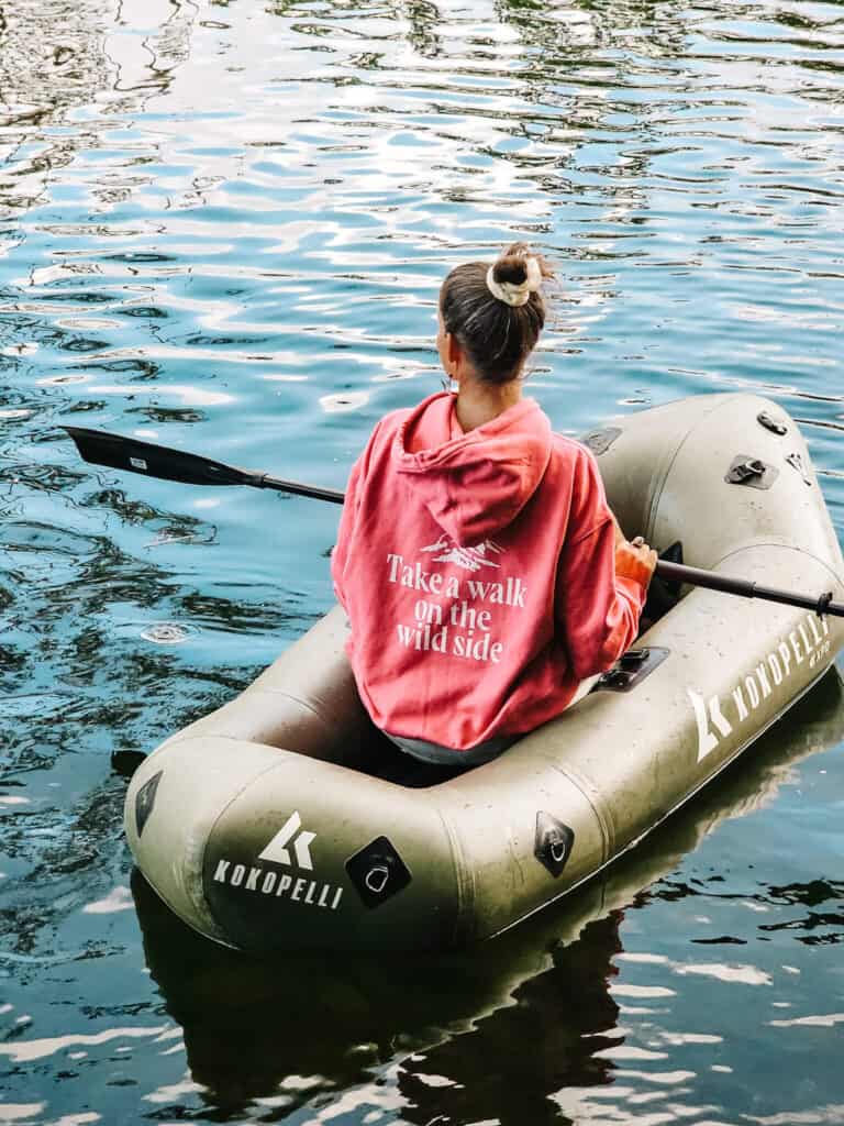 Deborah in kayak on Sibun River.