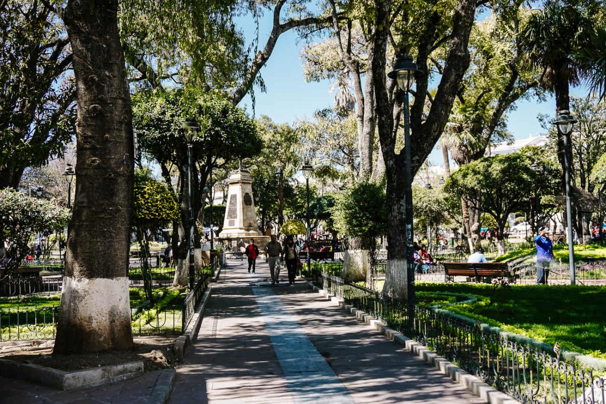 Plaza 25 de Mayo is a gathering place for locals all day long.