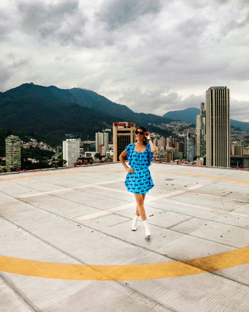 helicopter platform at Tequendama Suites hotel with incredible view of Bogota