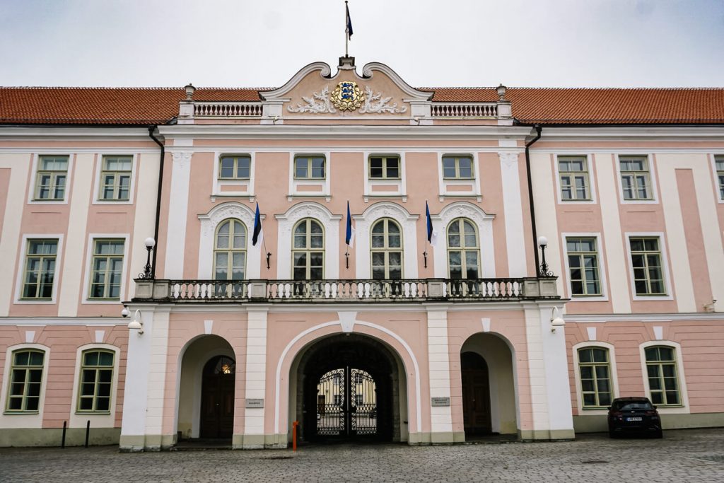 outside of Toompea castle, one of the best things to do in Tallinn Estonia