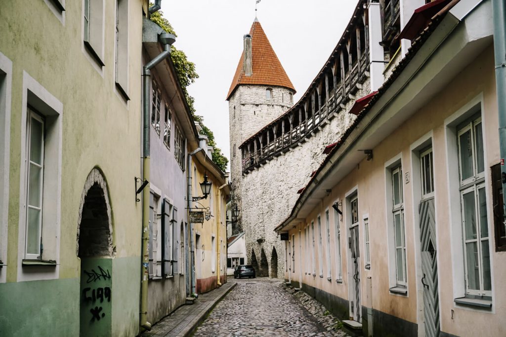 Helleman tower and citygate in Tallinn, one of the famous attractions of this medieval town