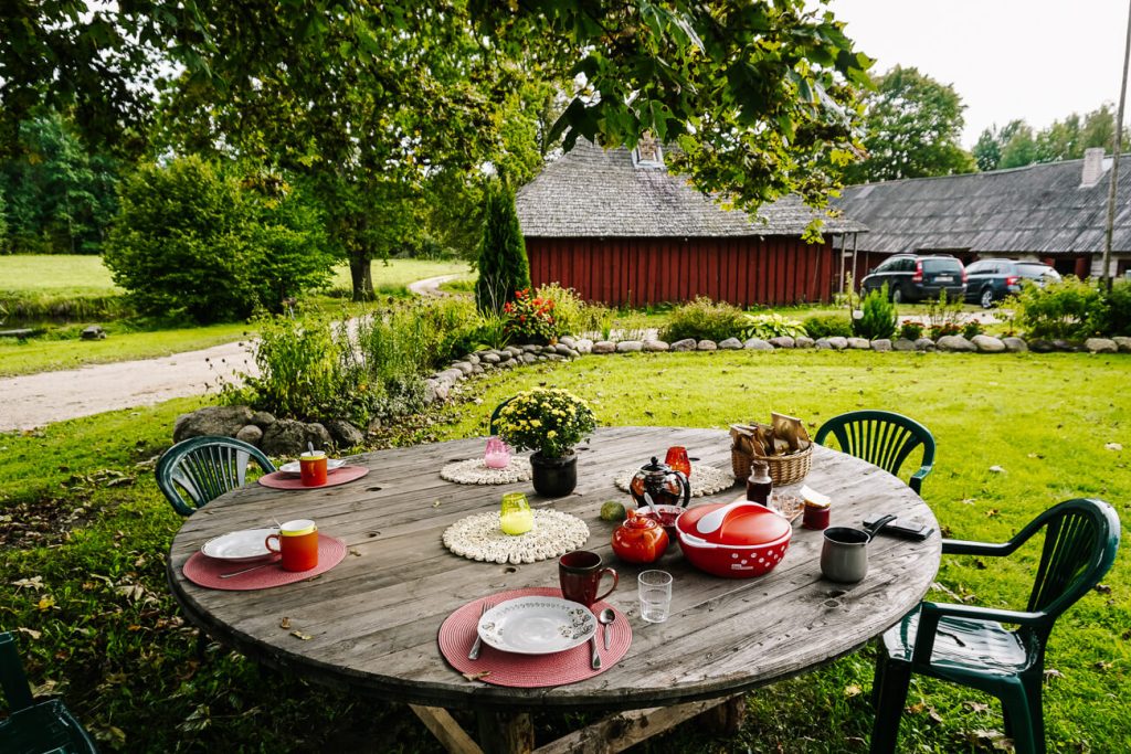 lunch table at Ene Sprenc in South Estonia