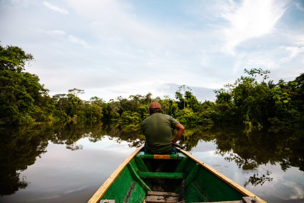 boat tour on amazone river in Colombia