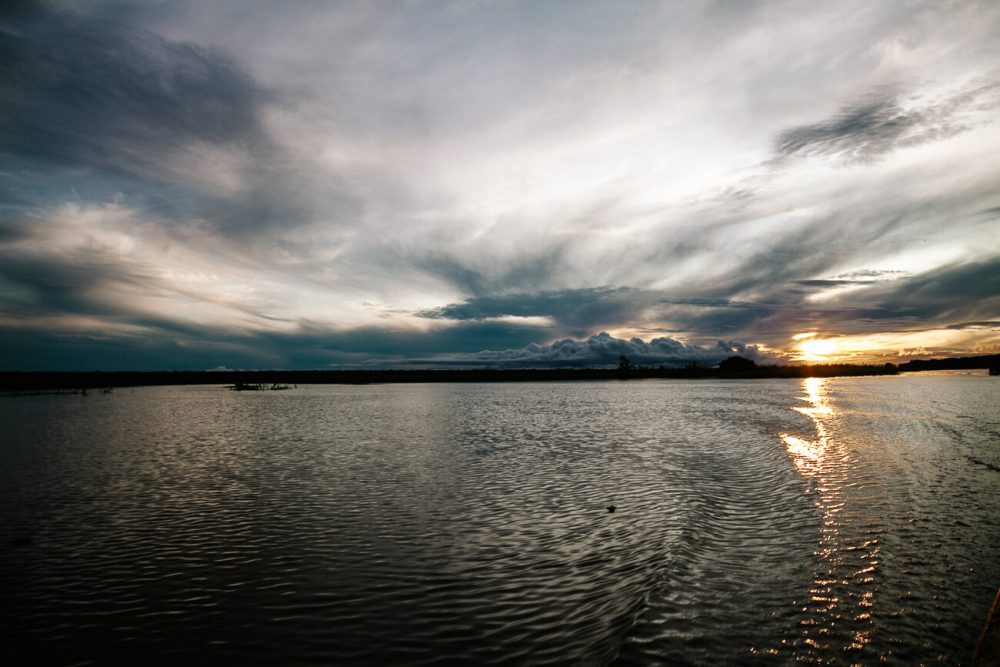 beautiful sky on Amazon river in Colombia