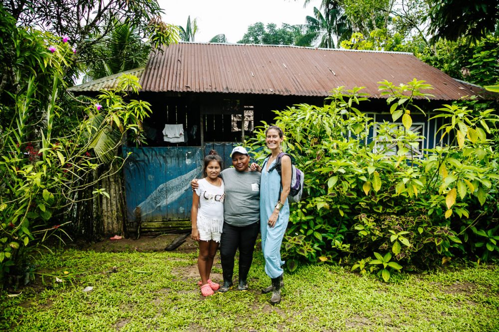 Deborah with family in in Mocagua jungle village