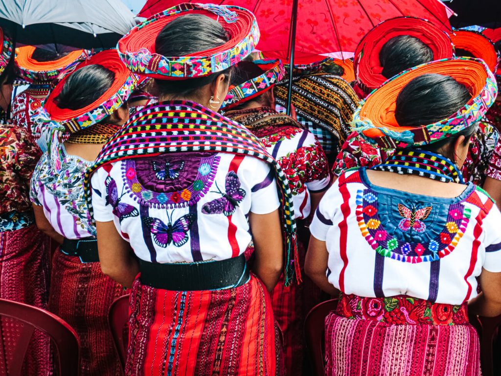 Women in colorful clothes in Guatemala.