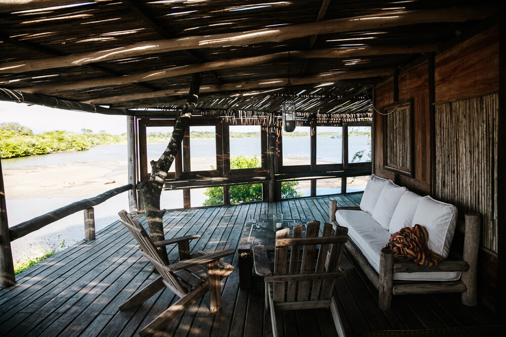 Terrace of bungalow in Awatawaa Ecolodge.