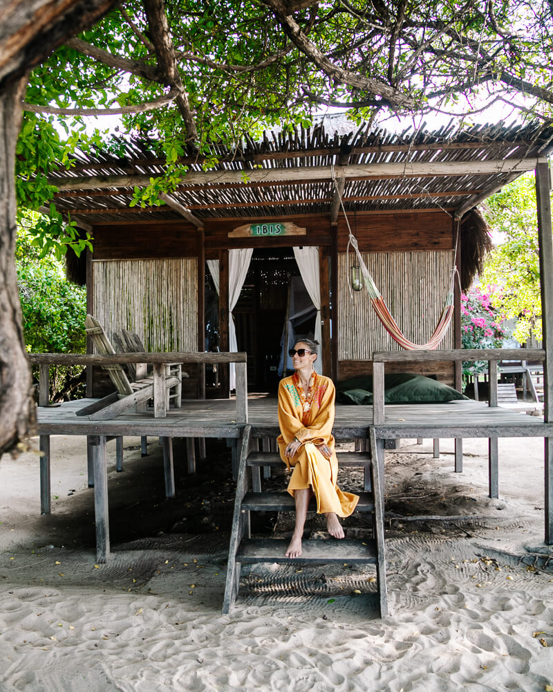 Deborah at bungalow from Awatawaa Ecolodge.