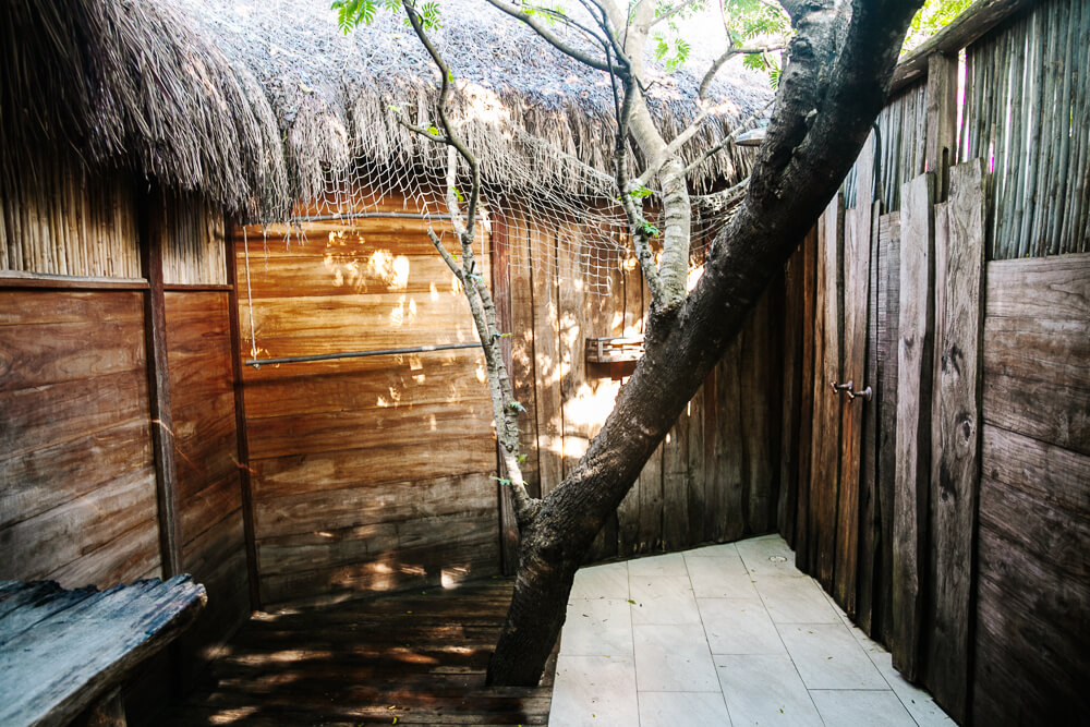 Bathroom in bungalow of Awatawaa Ecolodge.