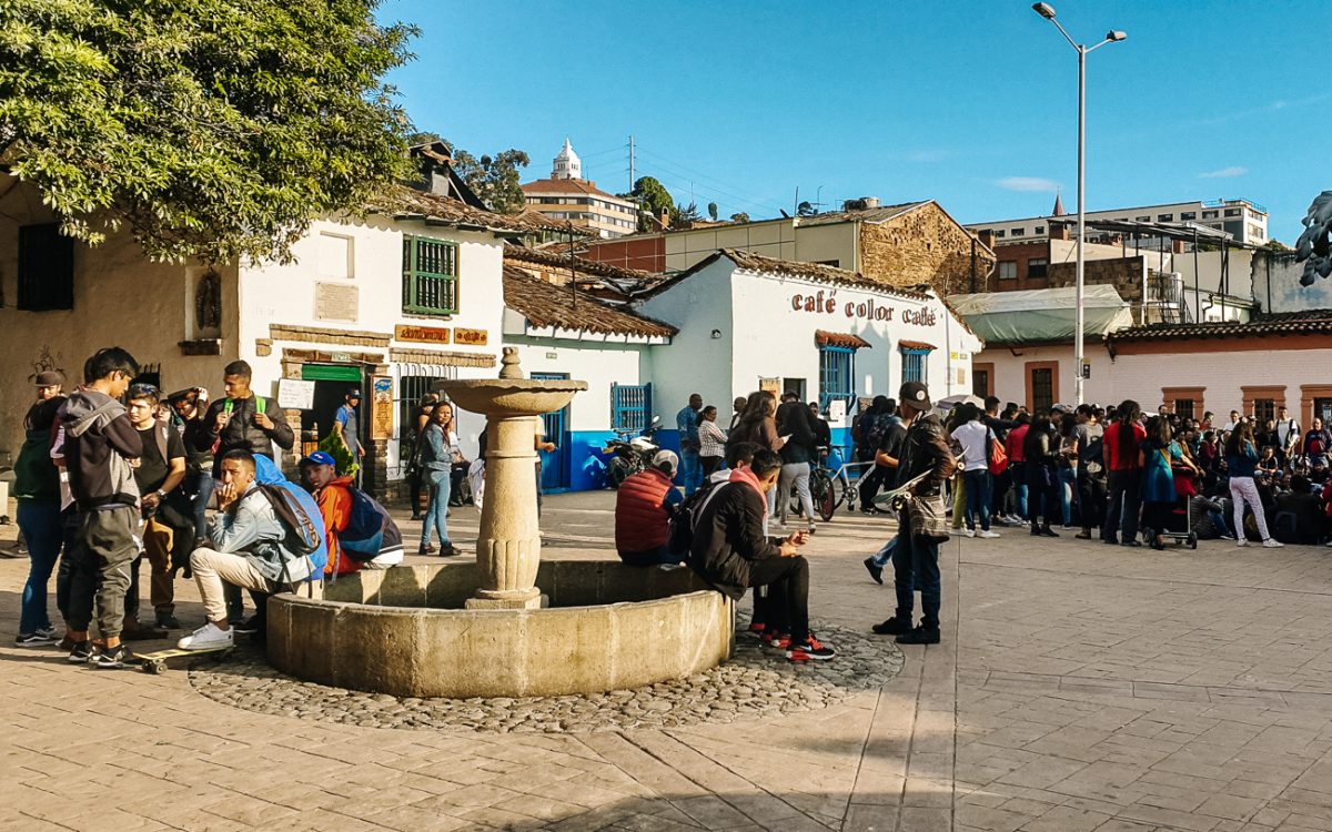 Bogota was founded on the Chorro de Quevedo, nowadays a populair square, with musicians, cool street art and artists selling their work.