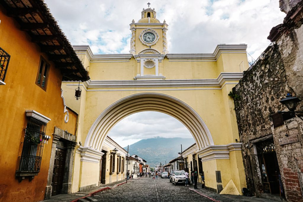 Take a picture at Santa Catalina Arch - one of the best things to do in antigua guatemala