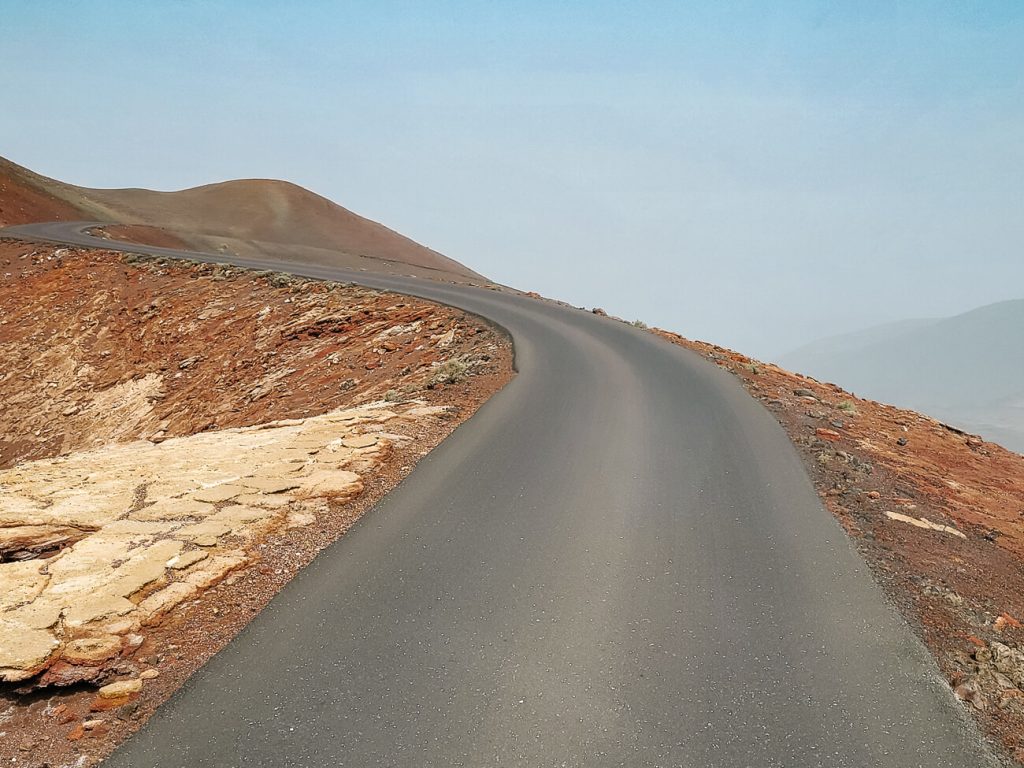 Views during Ruta de los Volcanes, a tour of the Timanfaya National Park, one of the most famou