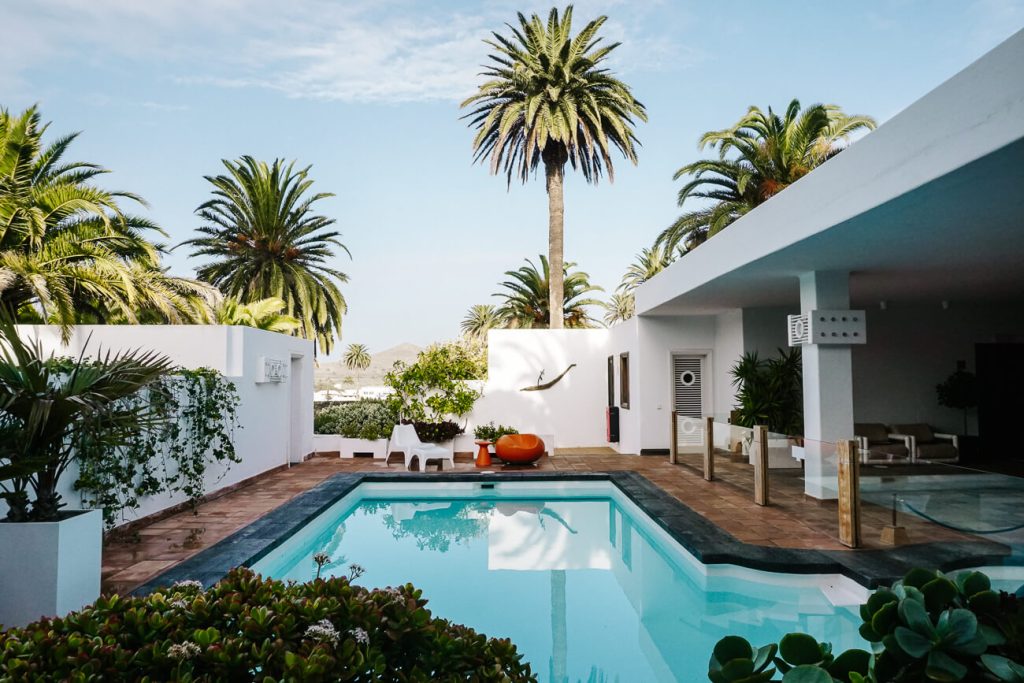 House of Cesar Manrique in Haria, one of Lanzarote's most famous artists. As a landscape architect he was responsible for beautiful Lanzarote sights such as Cueva de los Verdes, Jamelos de Agua, El Jardin de Cactus, el Mirador del Río. Everywhere on the island you will come across his name.