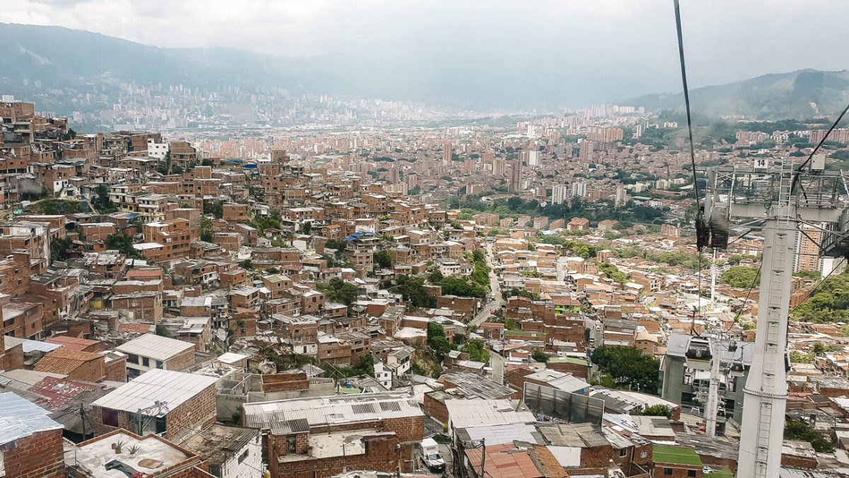 The metro system in Medellin Colombia is not only an easy way to get yourself around the city but also perfect to enjoy some wonderful views. 