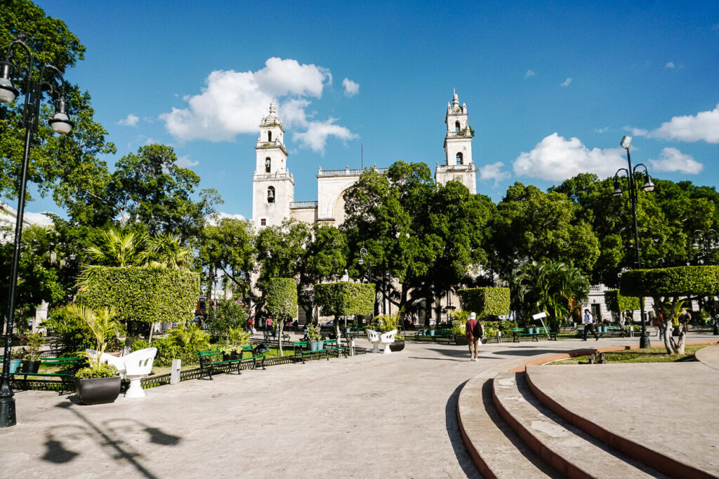 central plaza in Merida