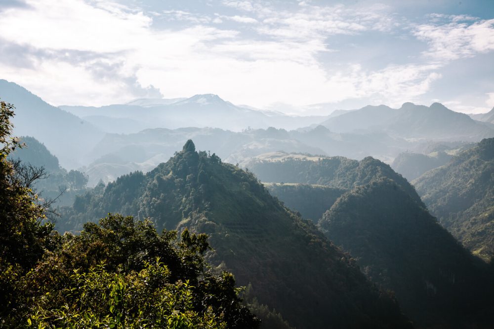 view of valley in Colombia coffee region