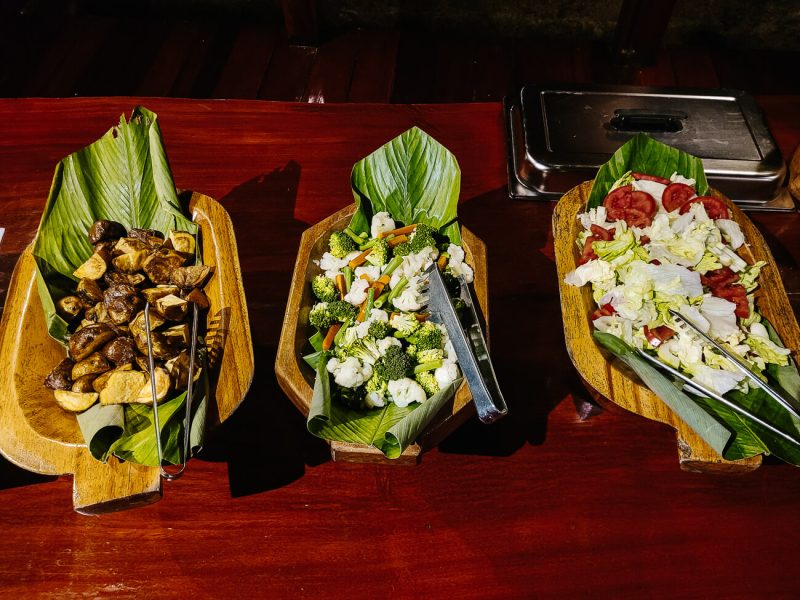 Buffet at Posada Amazonas - jungle lodge Tambopata Peru, by Rainforest Expeditions.