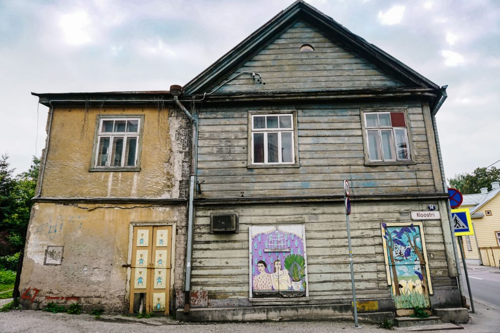 colorful houses in Supilinn, souptown, where all streets are named after vegetables