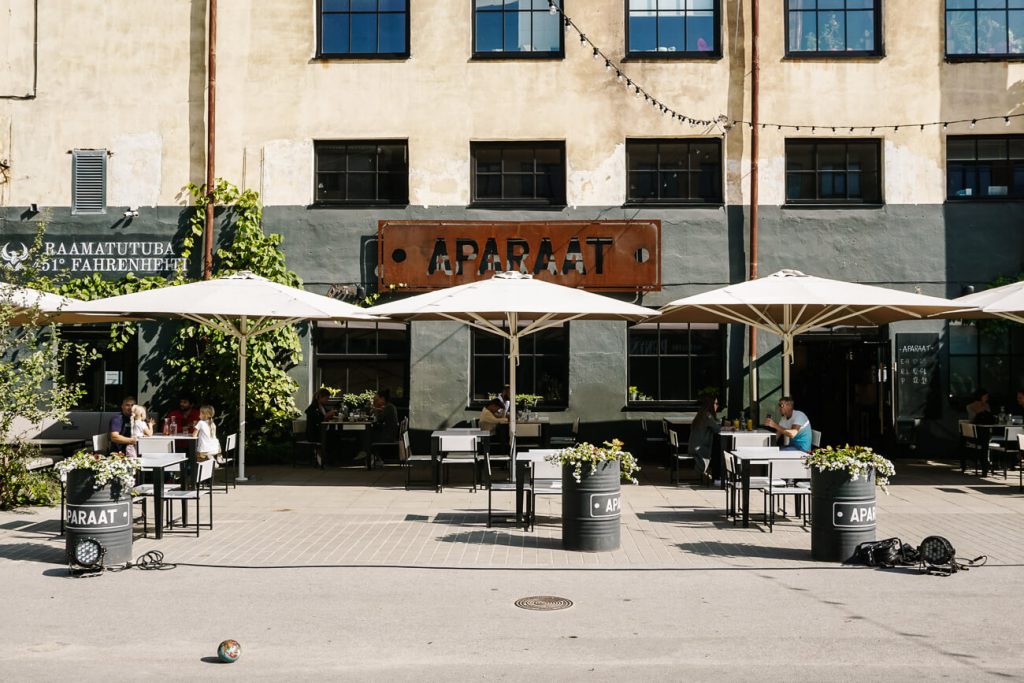 restaurant in Aparaaditehas, a former sovjet factory, nowadays a creative hotspot aith restaurants, stores and art galleries,  one of the top things to do in Tartu Estonia