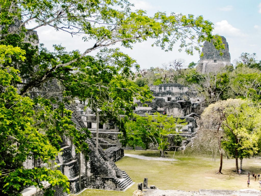 Tikal plaza central to see during a day trip to tikal