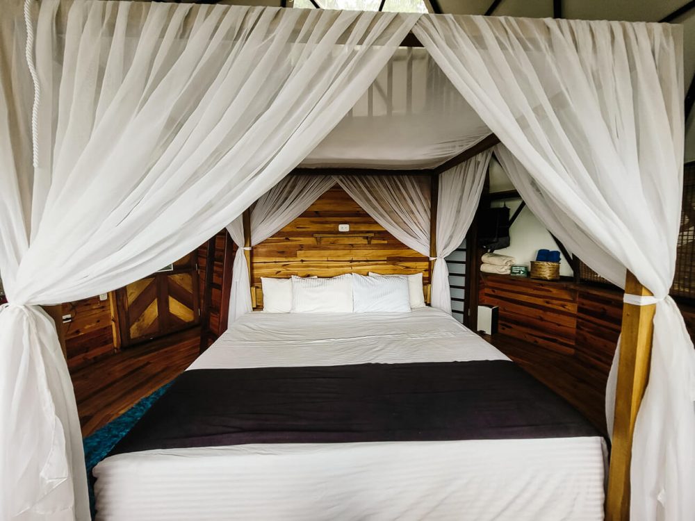 Room in dome of Trekker Glamping,a unique hotel to be found in my Minca Colombia travel guide.